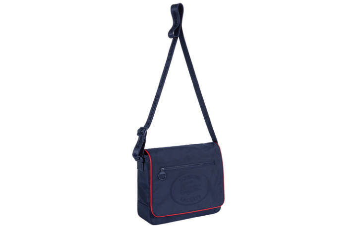 Supreme Supreme X LACOSTE Collaboration Leather Messenger Bag, Shoulder Bag, Crossbody Bag Regular Men's Marine Blue