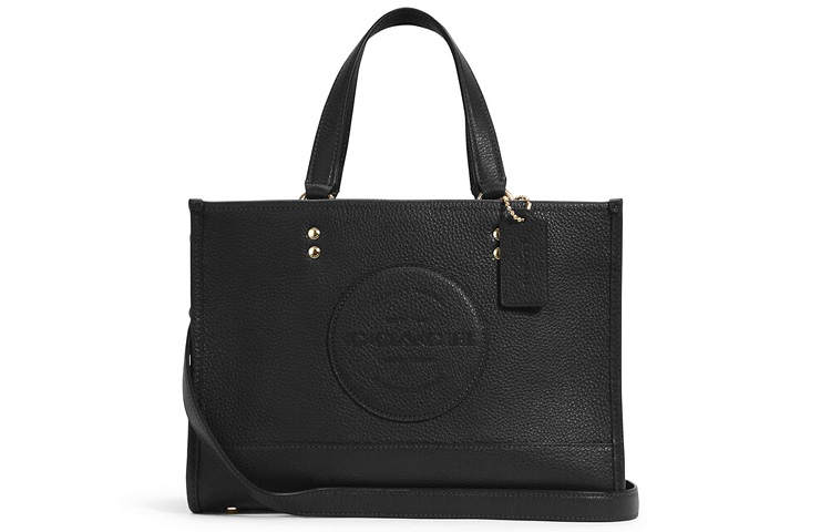 COACH Dempsey Leather Tote Bag, Shopping Bag, Handbag, Shoulder Bag, Crossbody Bag Medium Women's Black