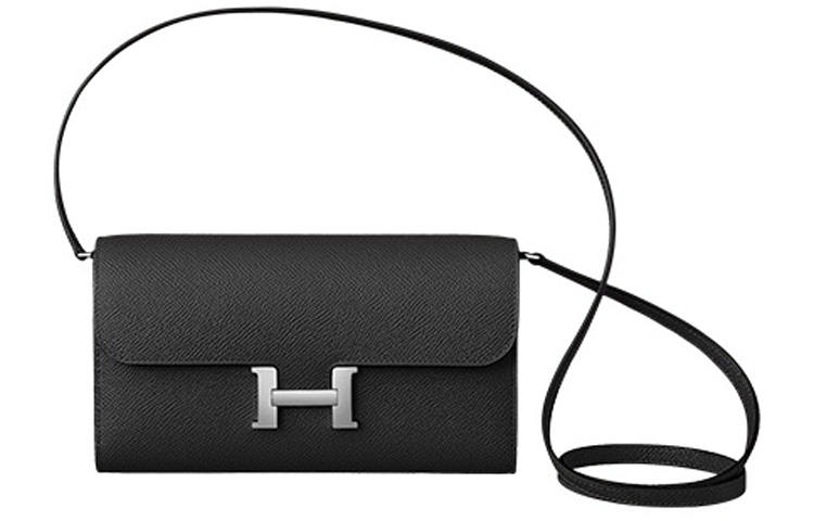 HERMES Constance To Go Silver Tone Buckle Epsom Leather Wallet, Clutch, Crossbody Bag, Shoulder Bag Regular Women's