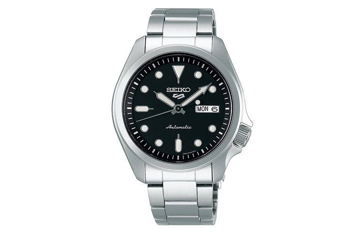 SEIKO Automatic Mechanical Movement Stainless Steel Strap Watch Men's Watches Black Dial