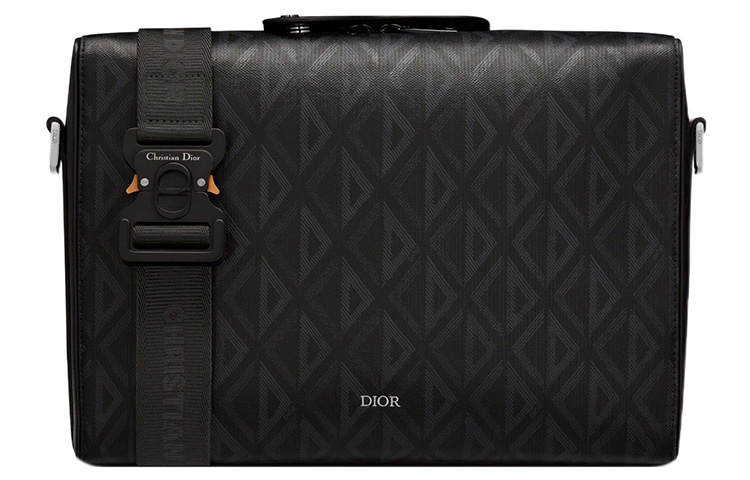 DIOR Lingot Smooth Cow Leather Shoulder Bag, Crossbody Bag Large Men's Black