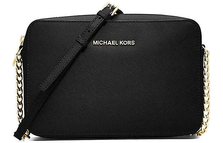 MICHAEL KORS Jet Set Leather Portable Crossbody Bag, Shoulder Bag Women's Black