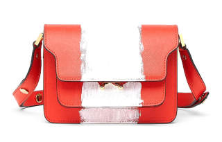 MARNI Trunk Brand Logo Calfskin Shoulder Bag Mini Women's Red