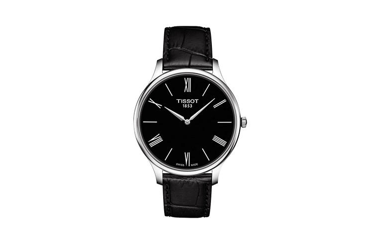 TISSOT Junya Collection Quartz Movement Men's Watches Watch 39mm Black Dial Stainless Steel Case Leather Strap
