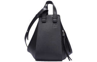 LOEWE Hammock Cow Leather Portable Crossbody Bag, Shoulder Bag Small Women's Black