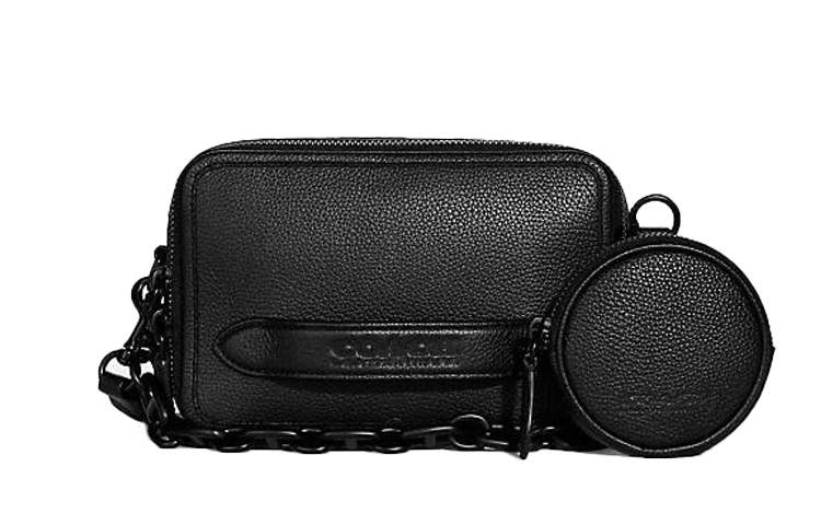 COACH Charter Leather Crossbody Bags Small Men's Black