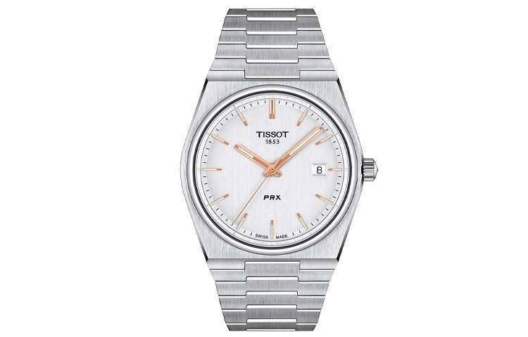 TISSOT PRX Quartz Movement 100m Waterproof Men's Watches Watch 40mm Silver Dial Stainless Steel Watchband