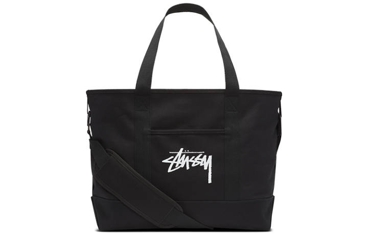 Nike Nike Stussy Collaboration Cotton Tote Bag, Shopping Bag, Luggage Bag, Handbag Unisex Black