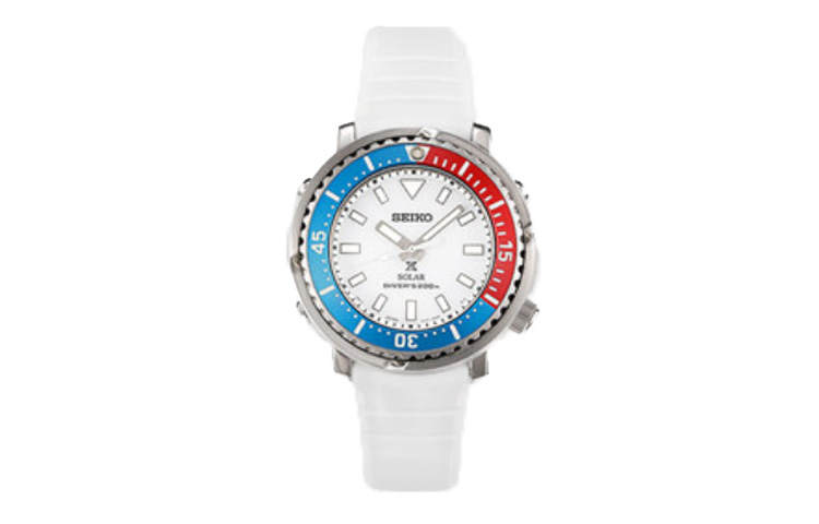 SEIKO Prospe 200m Waterproof Solar Quartz Movement Silicone Strap Watch 38.7mm Women's Watch