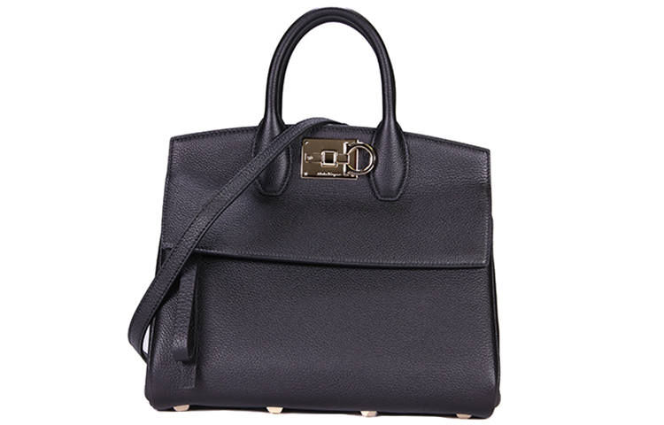 FERRAGAMO Cow Leather Crossbody Bag Women's Black