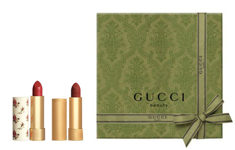 GUCCI Golden Tube Lipstick With Velvet Matte Lip Balm Makeup Gift Box Set Glossy Lip Radiance