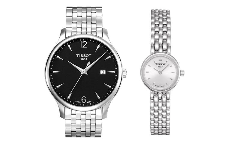 TISSOT Quartz Movement Unisex Watch 42mm Black Dial Stainless Steel Case