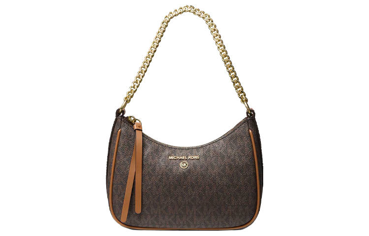 MICHAEL KORS Canvas Shoulder Bag, Portable Crossbody Bag Women's Dark Brown