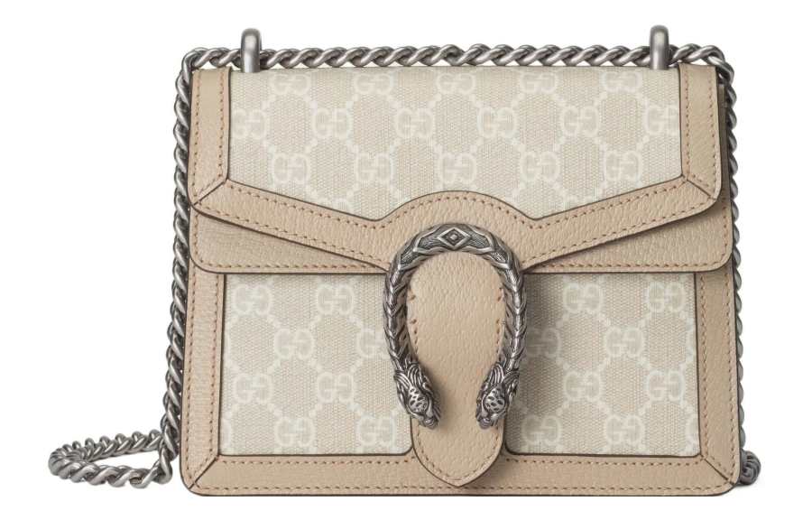 GUCCI Dionysus Canvas With Leather Crossbody Bag, Shoulder Bag Mini Women's Beige & White