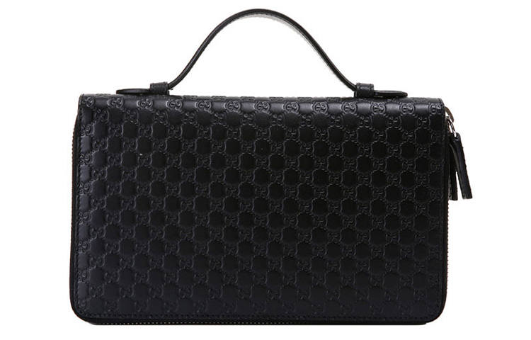 GUCCI Leather Wallet, Handbag, Clutch Regular Men's Black