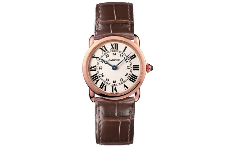 CARTIER RONDE DE Quartz Movement 30m Waterproof Women's Watch 29mm White Dial 18K Rose Gold Watch Case