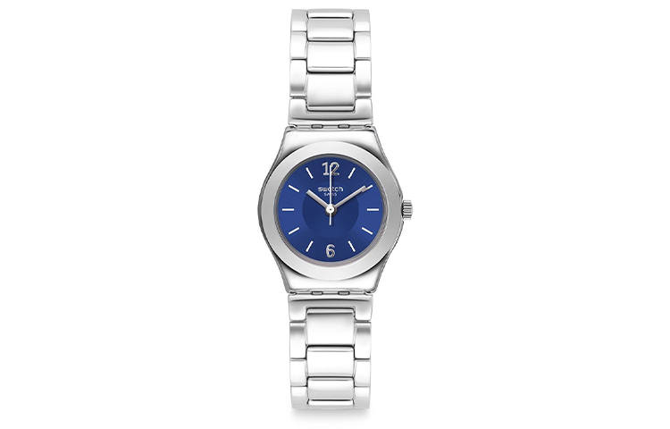 SWATCH Metal Collection Quartz Movement 30m Waterproof Women's Watch 28.7mm Blue Dial Stainless Steel Case