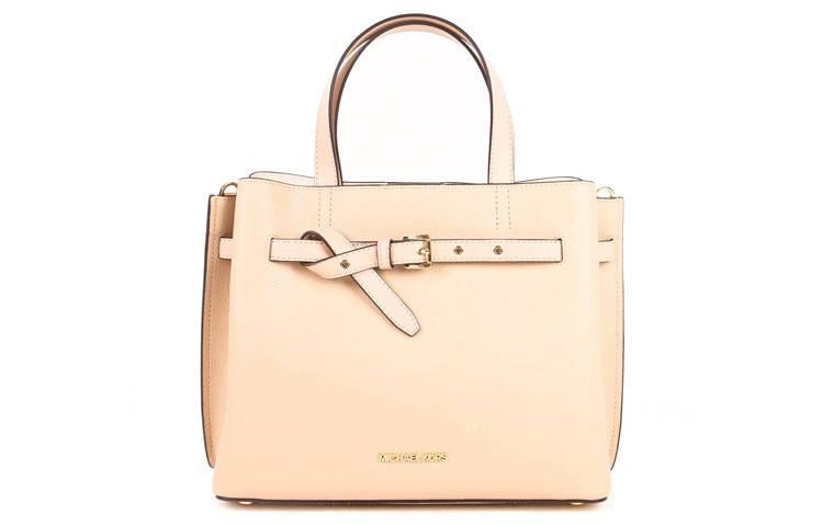 MICHAEL KORS Emilia Litchi Grain Leather Shoulder Bag, Crossbody Bag, Handbag Regular Women's Cream