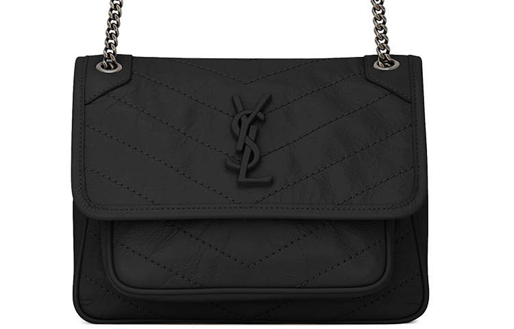 SAINT LAURENT Niki Baby Crinkled Vintage Black
