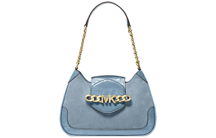 MICHAEL KORS Hally Cow Leather Shoulder Bag Women's Light Blue