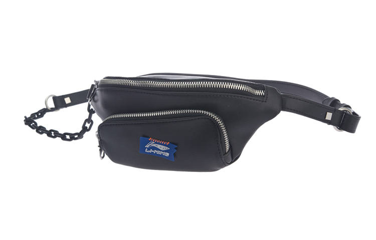 Li-Ning Li Ning Sports Fashion Collection Synthetic Leather Sling Bag, Crossbody Bag, Fanny Pack Regular Unisex Black