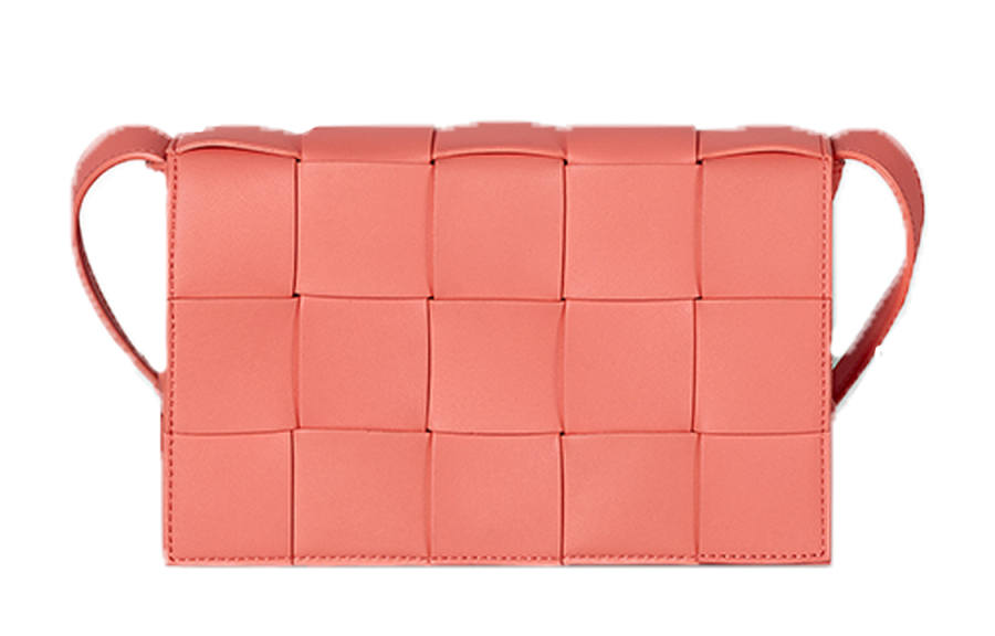 Bottega Veneta Luggage Collection Sheepskin Crossbody Bags Women's Peach Pink