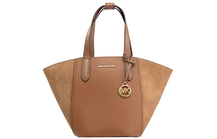 MICHAEL KORS Portia Leather Suede Tote Bag, Shopping Bag, Shoulder Bag Small Women's Brown