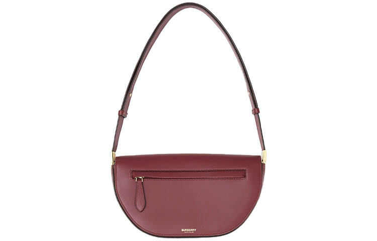 Burberry Olympia Cow Leather Shoulder Bag, Crescent Bag, Shoulder Bag Women's Burgundy