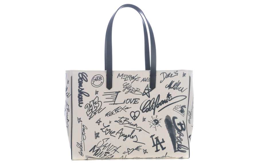 Golden Goose Calfskin With Canvas Bag, Shoulder Bag, Crossbody Bag, Handbag Women's White