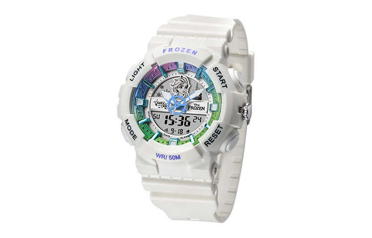 Disney Frozen Series Quartz Movement Silicone Strap Watch Women's Watch Silver Dial
