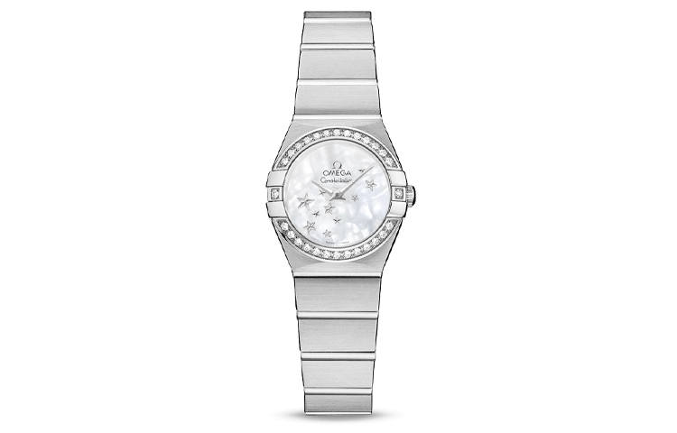 OMEGA Constellation Collection Zodiac Watch Quartz Movement 100m Waterproof Women's Watch 24mm Silver Dial
