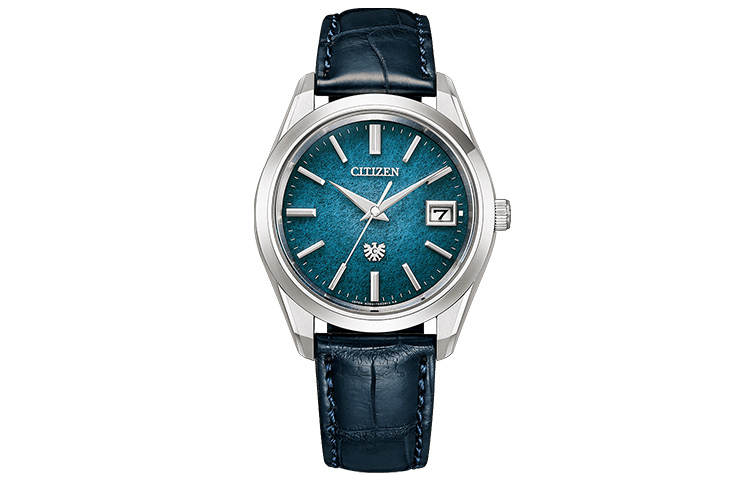 CITIZEN Light Powered Quartz Movement Genuine Leather Strap Watch Men's Watches Blue Dial