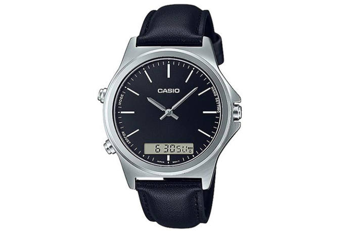 CASIO CASIO DRESS Water Resistant For Everyday Use Quartz Movement Leather Strap Watch 46.5mm