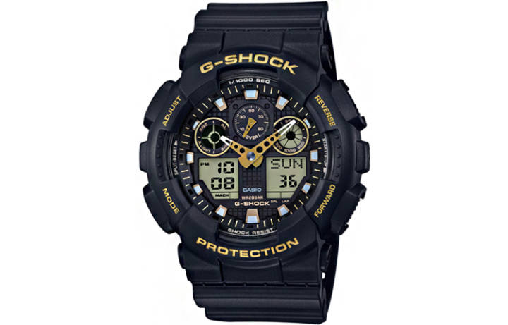 CASIO CASIO Men Liquid Crystal/Analog Dual Display Series Black Watch GA-100GBX-1A9