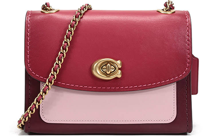 COACH PARKER Cow Leather Crossbody Bag, Shoulder Bag Women's Red Apple Multicolor