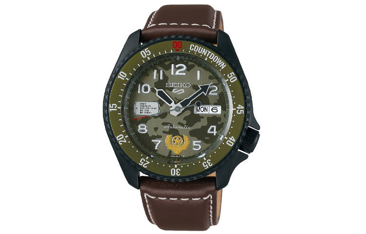SEIKO Automatic Mechanical Movement Genuine Leather Strap Watch Men's Watches Multicolor Watch Dial