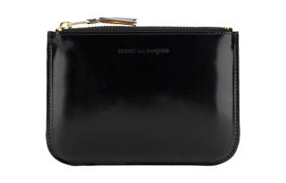 CDG Shiny Leather Wallet Regular Unisex Black