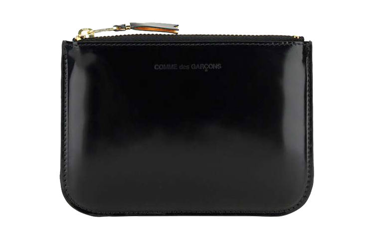 CDG Shiny Leather Wallet Regular Unisex Black