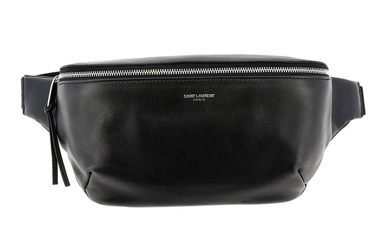 SAINT LAURENT Cow Leather Sling Bag, Fanny Pack Unisex Black