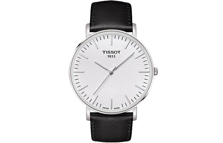TISSOT Meishi Collection Quartz Movement Men's Watches Watch 42mm White Dial Stainless Steel Case Leather Strap