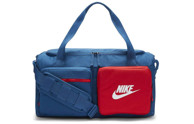 Nike Nike Fabric Camping Bag, Handbag, Shoulder Bag, Crossbody Bag, Travel Bag, Gym Bag Unisex Blue Red