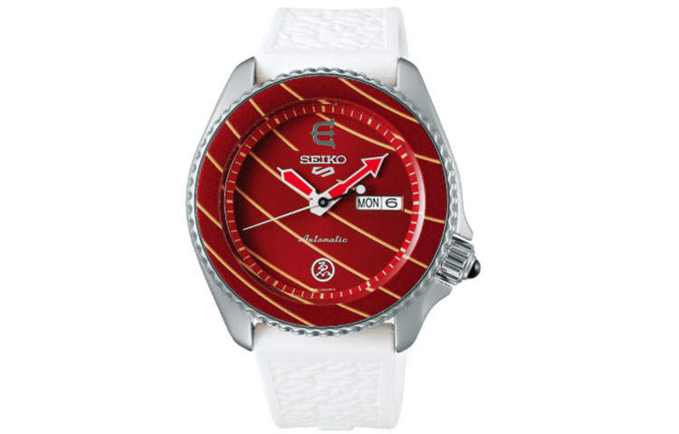 SEIKO 5 Sports Mechanical Movement Resin Rubber Strap Watch Women's Watch Red Watch Dial