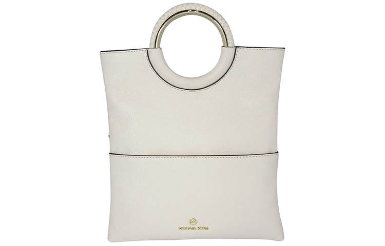 MICHAEL KORS Rosie Cow Leather Shopping Bag, Shoulder Bag, Crossbody Bag, Handbag Medium Women's Cream