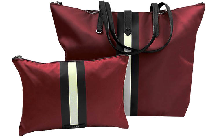 BALLY BALLY Nylon Fabric Combo Bag Handbag Unisex Red