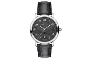 MONTBLANC Mechanical Movement Men's Watches Watch 39mm Black Dial Stainless Steel Case Genuine Leather Strap