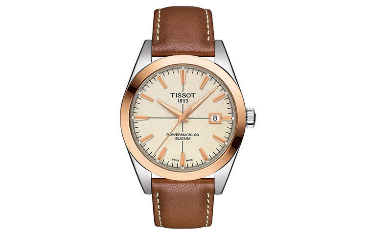TISSOT Gentleman Automatic Mechanical Movement Gold Plated Men's Watches Watch 40mm Gold Dial