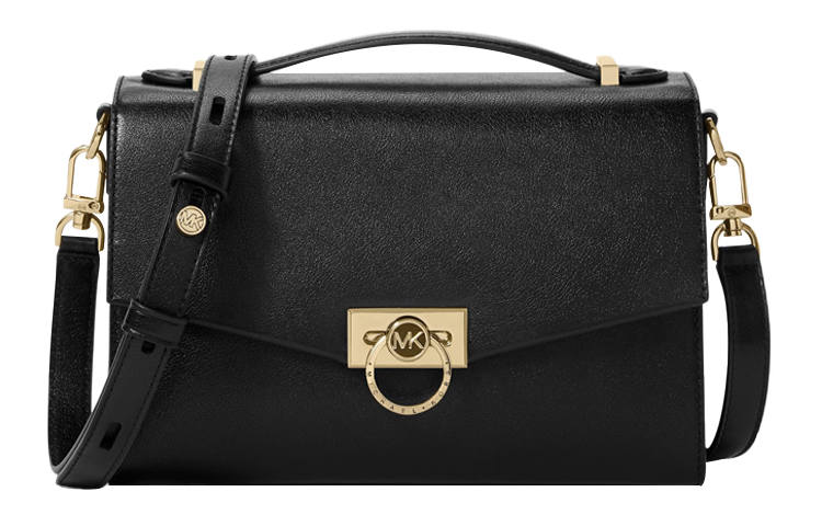 MICHAEL KORS Hendri Cow Leather Portable Crossbody Bag, Shoulder Bag Medium Women's Black