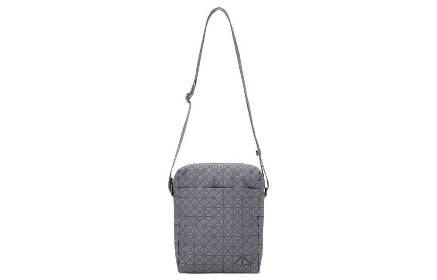 ISSEY MIYAKE Voyager Cotton Shoulder Bag, Crossbody Bag Mini Unisex Light Gray