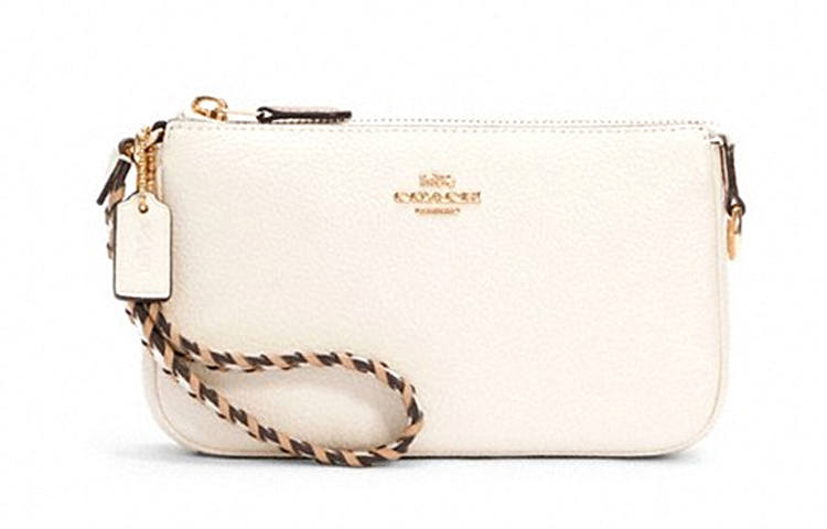 COACH Nolita Leather Pochette, Shoulder Bag, Clutch, Portable Crossbody Bag, Shoulder Bag Small Women's White