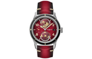 MONTBLANC Automatic Mechanical Movement Men's Watches Watch 42mm Red Watch Dial Cow Leather Strap